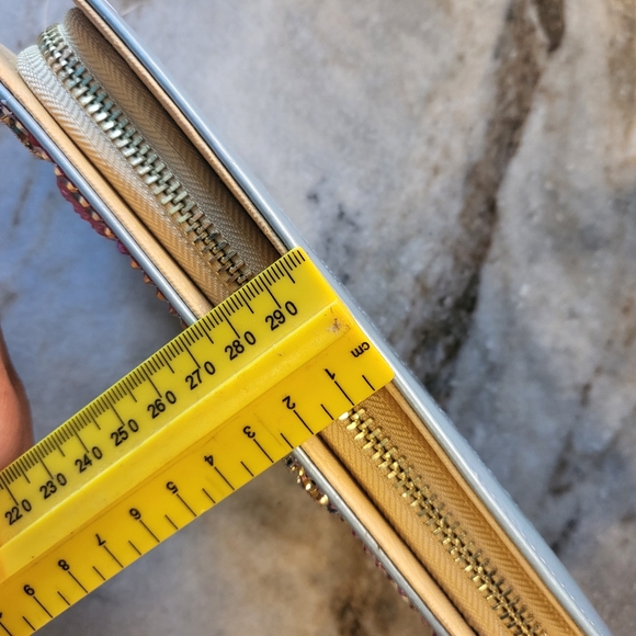 New Rhinestone Bling Accordion Zipped Wallet Peacock Owl Flower Gem Hat Blue - Picture 8 of 8